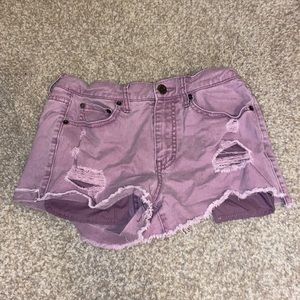 cute pink jean shorts from aeropostale
